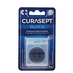 Зубна нитка Curasept Floss чорна вощена з хлоргексидином, 50 м - мініатюра 2