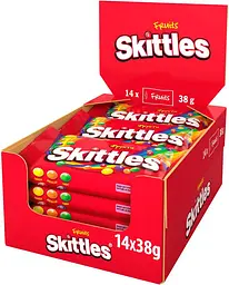 Упаковка драже Skittles Фрукти 38 г x 14 шт - мініатюра 1