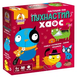Настільна гра Пухнастий хаос для всієї родини 4 фішки гральне поле дерево українська
