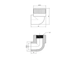 Кут Thermo Alliance 1/2" 90° d 20мм поліпропіленовий 1/2"В для поліпроп. труб (DSE2015) - мініатюра 2