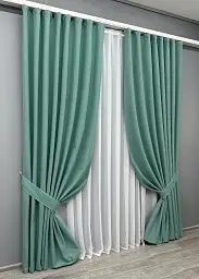 Комплект штор VR-Textil Ashen Night блекаут 2 шт 150x290 см бірюзовий (1849ш) - мініатюра 3