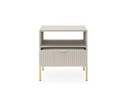 Тумба приліжкова Perfect Home Нова / Nova з 1 шухлядою і золотими ніжками S54 Кашемір (PFH-091255) - мініатюра 2