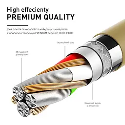 Кабель Luxe Cube Premium USB - micro USB (M/M), 1 м, золотистий (8889986489885) - мініатюра 2