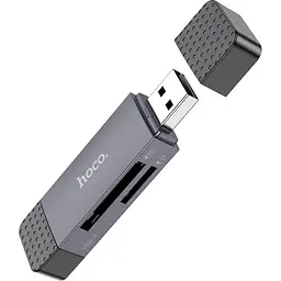 Кардрідер Hoco HB45 Spirit 2-in-1 USB 2.0 Metal Gray (6942007620512) [168993] - мініатюра 2