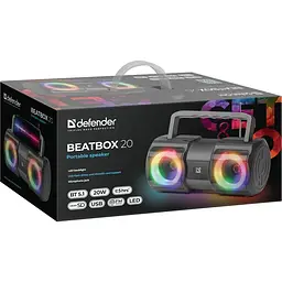 Бездротова акустика портативна колонка Defender Beatbox 20W Light / BT / MIC / FM / USB / microSD - мініатюра 5