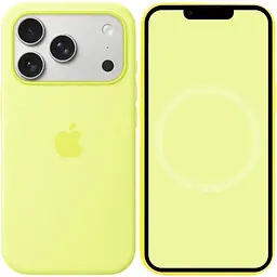 Чохол Silicone Case with Button, Animation & MagSafe для Apple iPhone 17 Pro Max Neon Yellow AAA [153245] - мініатюра 5