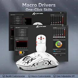 Ігрова бездротова миша ATTACK SHARK X3PRO / 8K / 59 г / Сенсор PAW3395 / Три режими підключення / White - мініатюра 3