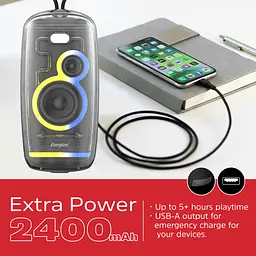 Акустична система 1.0 Energizer 16Вт Bluetooth 5.2/MicroSD/USB/AUX/FM/TWS, IPX65, чорна - мініатюра 4