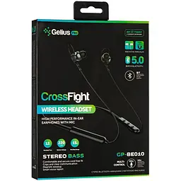 Бездротова гарнітура для спорту Bluetooth навушники Gelius Pro Crossfight GP BE-010 Black - мініатюра 6