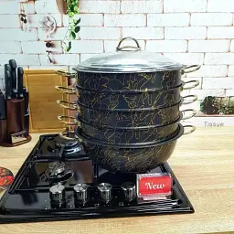 Мантоварка-пароварка з антипригарним покриттям O.M.S. Collection 6092 C-30 см 6,4 л Gold - мініатюра 6