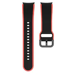 Ремінець для Samsung Galaxy Watch 4 44mm - чорно-червоний ширина кріплення 20мм силікон розмір L Watchbands Double Line (W12-2WB61286536) - мініатюра 4