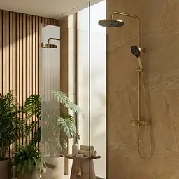 Душова система з виливом Rea Lungo Stripe brushed gold REA-P9490 - мініатюра 6