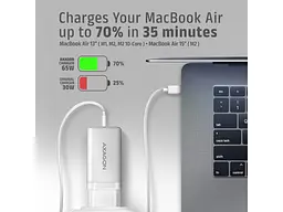 Мережевий зарядний пристрій AXAGON 65 W White (ACU-DPQ65W) - мініатюра 6