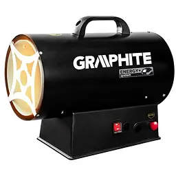 Теплова гармата газова Graphite акумуляторна 15 кВт, площа обігріву 50 кв.м., підлоговий, чорний (58GE100)