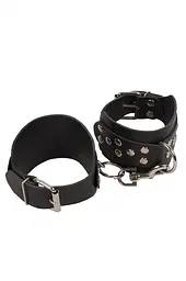 Кайдани на щиколотки Leather Leg Cuffs Black - мініатюра 1