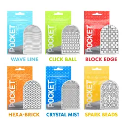 Мастурбатор Tenga Pocket Block Edge білий - мініатюра 7