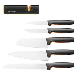 Набір кухонних ножів Fiskars Functional Form 5 шт. та точилка Xsharp (1055801)