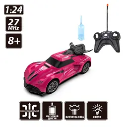 Автомобіль SPRAY CAR на р/к – SPORT (рожевий, 1:24, світло, вихлопна пара) - мініатюра 2