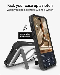 Чохол протиударний для iPhone 17 Pro (6.3") ZAGG Gear4 Rainier MagSafe KS Прозорий з підставкою Black аналог OtterBox - мініатюра 4