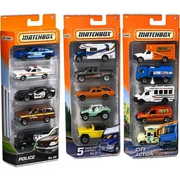 Набір машинок Matchbox Pаллі по бездоріжжю 5 штук