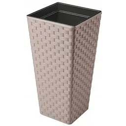 Горщик для квітів Form-Plastic Rattana слим квадро-40 77.7 л бежевий (3910-051)