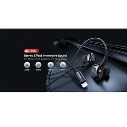 Навушники Remax RM-655i Lightning Metal Wired Earphone for Music & Call чорні - мініатюра 5