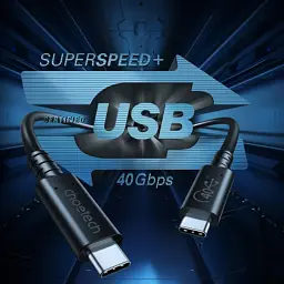 Дата кабель USB-C to USB-C 0.8m USB 4 100W 40Gbps 8K60Hz Choetech (XCC-1028) - мініатюра 3