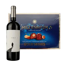 Набір: Вино Kingpin Tempranillo Syrah червоне сухе 0.75 л + Цукерки Millennium Gold у молочному шоколаді 205 г