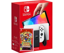 Ігрова консоль Nintendo Switch OLED model White + Гра Paper Mario: The Thousand-Year Door англійська версія - мініатюра 6