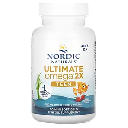 Омега для підлітків Nordic Naturals Teen Ultimate Omega 2X від 12 років 60 міні гел капс смак полуниці