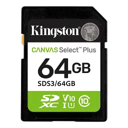 Карта пам'яті Kingston 64GB SDXC class 10 UHS-I V10 A1 Canvas Select Plus (SDS3/64GB) - мініатюра 1