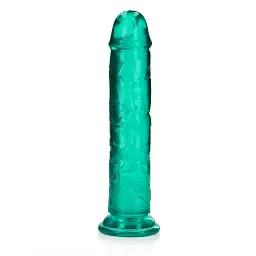 Фалоімітатор RealRock Crystal Clear 9'' 23 см (зелений) - мініатюра 2