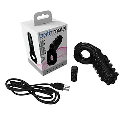 Віброкільце з подовженим стимулятором Bathmate Vibe Ring Tickle, 8х2.5 см (чорний) - мініатюра 4
