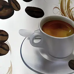 Вініловий кухонний фартух Happy Pocket Намальована Кава наклейка для кухні ПВХ зерна Напої Бежевий Z181572 - мініатюра 8