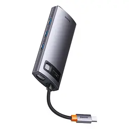 Usb-Хаб адаптер Baseus Metal Gleam Series 7-in-1 Type-C (WKWG020113) - мініатюра 4
