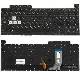 Клавіатура для ноутбука ASUS (G731GU, G731GV) rus, black, без кадру, підсвічування клавіш (RGB) (оригінал)