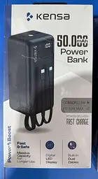 Потужний портативний PowerBank з дисплеєм 50000 mAh зовнішній акумулятор швидке заряджання з вбудованими кабелями 22.5W Чорний - мініатюра 5