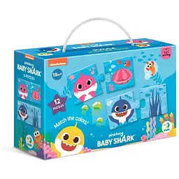 Пазл DoDo Дуо Baby Shark. З'єднай кольори (200586)