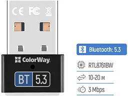 Bluetooth адаптер ColorWay BT 5.3 (CW-AD-BT53) - мініатюра 5