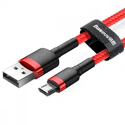 Дата кабель Baseus Cafule USB to MicroUSB Cable 2.4A (1m) (CAMKLF-B) Червоний - мініатюра 3