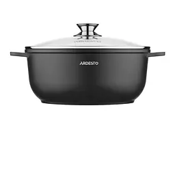 Каструля зі скляною кришкою Ardesto Gemini Lazio 6.5 лчорна (AR1965CA) - мініатюра 3
