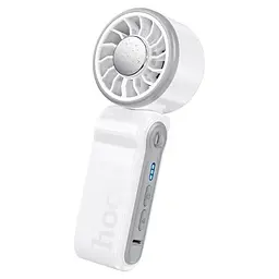 Портативний ручний вентилятор HOCO HX604, 10W, R60мм, 3 режими, вбудований акумулятор 3000mAh, USB кабель, White, Box