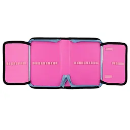 Шкільний пенал твердий 1Вересня одинарний з двома клапанами HP-04 Pink and Blue - мініатюра 4