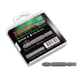Комплект біт двосторонніх 1/4" PH2хSL6 L65мм 10шт. Toptul hoz0007961