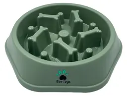 Миска для повільного годування для собак EcoToys пластикова оливкова 23.5х4.5 см 6878 - мініатюра 5