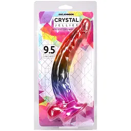 Фалоімітатор Doc Johnson Crystal Jellies 24 см Rainbow - мініатюра 5