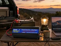 Перетворювач напруги 1500W із зарядним пристроєм 10A • Інвертор для акумулятора, дому, авто та резервного живлення - мініатюра 4