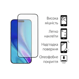 Скло захисне Dengos Full Glue iPhone 17 Pro Black (TGFG-409) - мініатюра 2