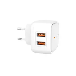 Мережевий зарядний пристрій XO L61 12W 2USB port 2.4A charger with Lightning cable Білий - мініатюра 2