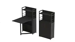 Стіл книжка з етажеркою Практик 1 Ferrum-decor 1200x640x990 Чорний метал ДСП Сосна Кембра 16 мм (FRD-104613)